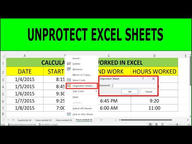 How to Unprotect Excel Sheet | EASILY UNLOCK Protected Excel Sheets