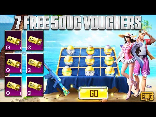 GET 7 FREE 50UC VOUCHERS || NEW LUCKY EGGS EVENT IN PUBGM