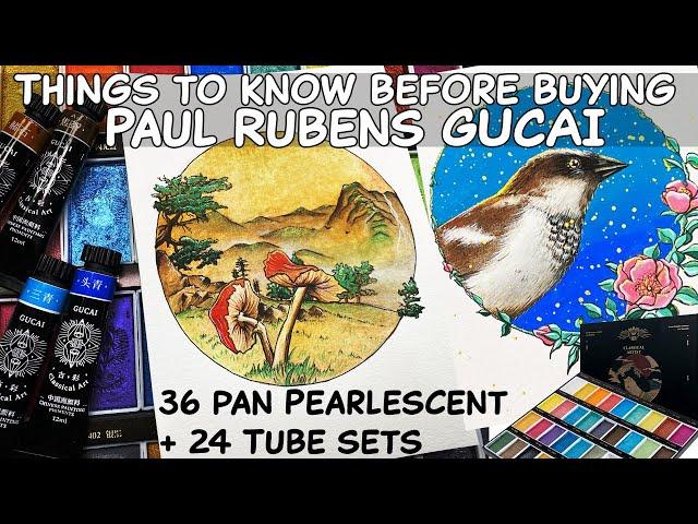 Can You Use Gucai Like Watercolor? Compare to Paul Rubens Watercolors Pearlescent Pans and Tubes