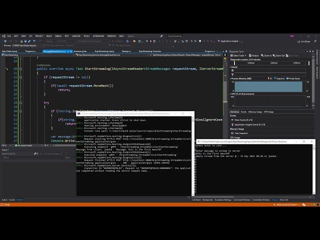 gRPC Client/Server Bi-Directional Streaming with C# | Visual Studio 2019