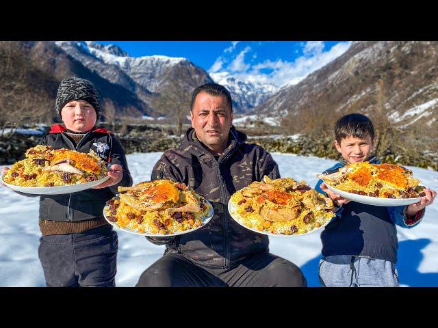 RECIPE FOR TRADITIONAL AZERBAIJANI PILAF! REAL VILLAGE CUISINE! NO TALK