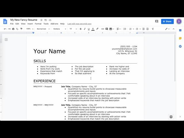 How to Make a Resume in Google Docs (latest)