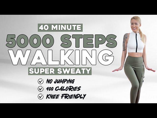 5000 STEPS FAST Walking Workout to Burn Fat & Boost Your Mood Knee Friendly