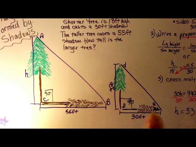 Find height by a corresponding shadow (Intro Geometry #15)