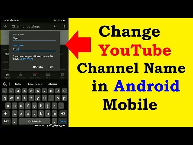 How To Change YouTube Channel Name Using Mobile Phone [Urdu/Hindi]