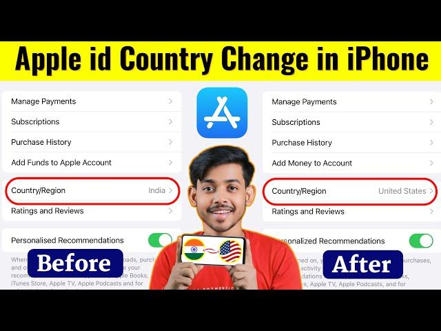  Apple id Country Change in iPhone | How To Change Country Region in App Store | iOS & iPhone