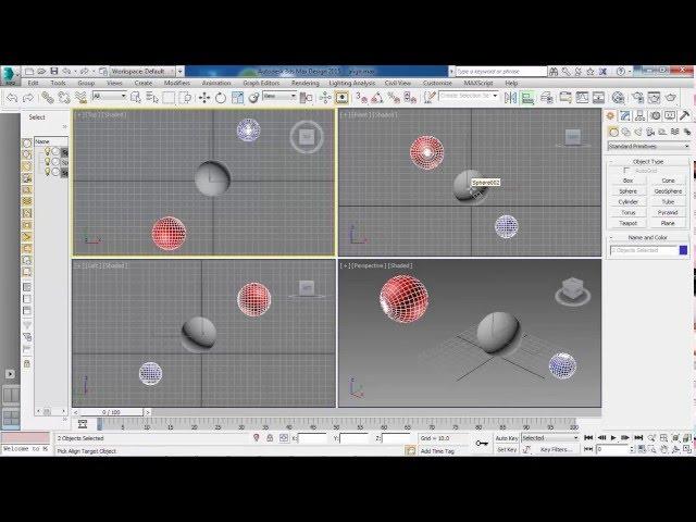 3D max tutorial - how to use "Align" tool in 3D Max