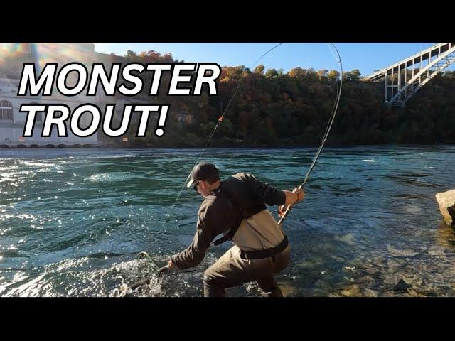 Shore Fishing for GIANT TROUT. NIAGARA RIVER.