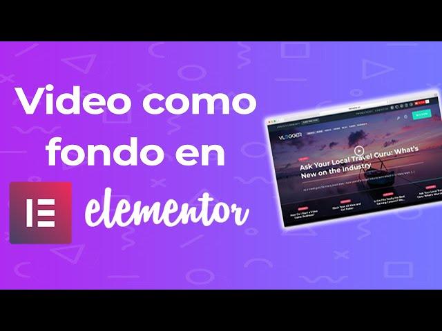 Como colocar un video de fondo en pagina web con Elementor