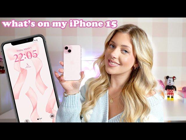  What's on my PINK iPHONE 15: best widgets, phone accessories, coquette girl aesthetic