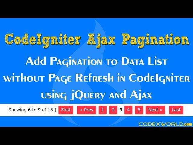 Ajax Pagination in CodeIgniter Framework