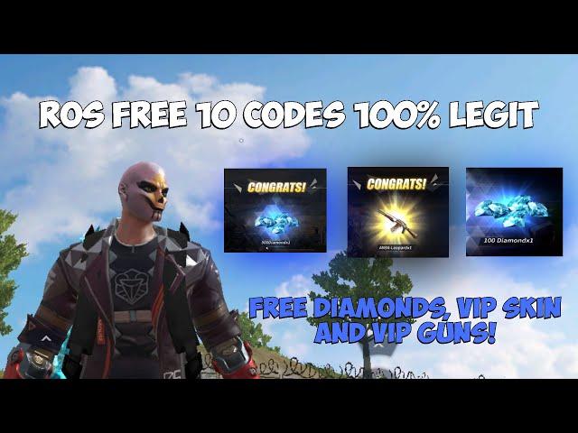 ROS ALL FREE REDEEM CODES 2021! [FREE DIAMONDS, SKIN AND VIP GUNS]