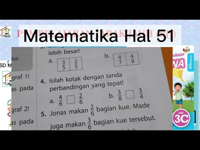 BUPENA 3C hal 51-52 Latihan subtema 2 Bahasa Indonesia, PPKN, Matematika dan SBDP kelas 3 SD MI