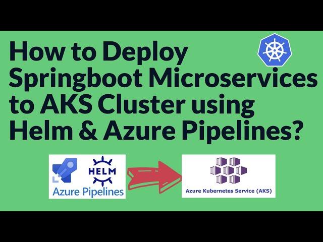 Setup AKS Cluster & Deploy Springboot Docker Container to AKS Cluster using Helm and Azure Pipeline