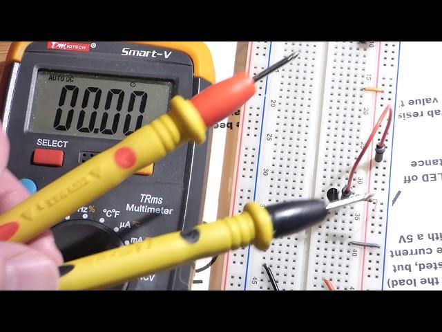 Multimeter current and gain hFE Test measurements for future video by electronzap