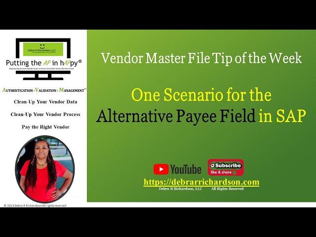 One Scenario for the Alternative Payee Field in SAP | Vendor Master File Tip of the Week