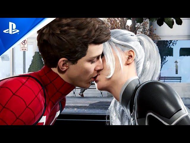 Black Cat Kisses Unmasked Spider-Man 2 New Advanced Suit PC Mod Scenes