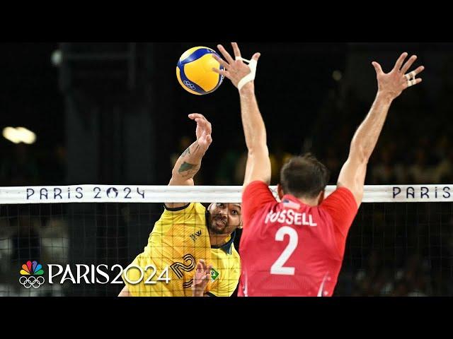 Team USA men's volleyball rolls into semifinals with win over Brazil | Paris Olympics | NBC Sports