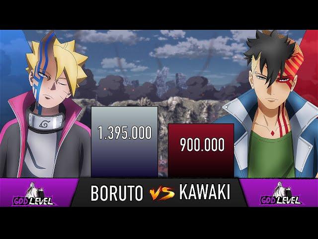 BORUTO VS KAWAKI POWER LEVELS - AnimeScale