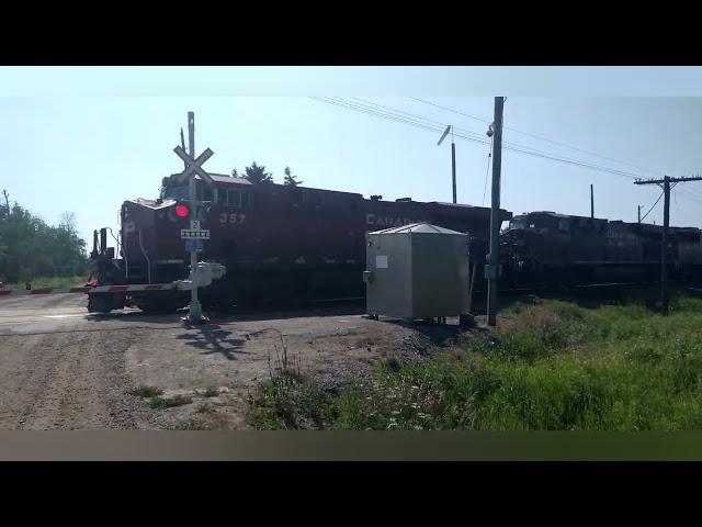 WEIRD NOISE! CP grain train (CP XXX) at Spence yard! 5 units and a wave!