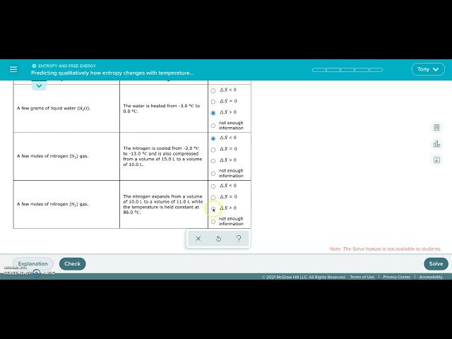 ALEKS - Predicting qualitatively how entropy changes with temperature and volume