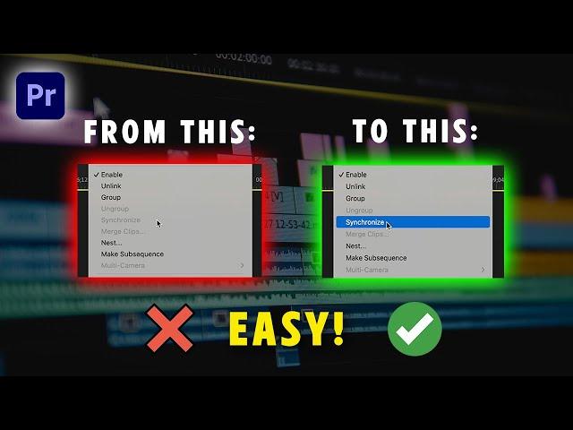 'Synchronize' Button Grayed Out EASY FIX! | Premiere Pro 2024