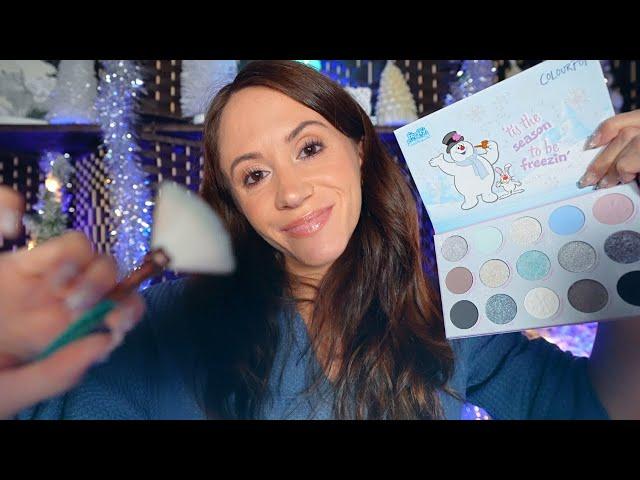 ASMR / Doing Your Winter Snow Angel Makeup ️ (layered sounds, winter makeup, personal attention)