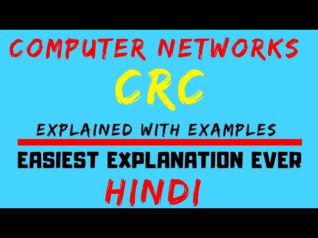 CRC ll Cyclic Redundancy Check Explained with Examples in Hindi