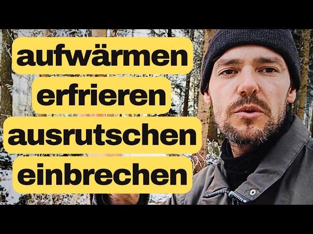 Im Winter | 4 Verben auf Deutsch | aufwärmen, erfrieren, ausrutschen, einbrechen