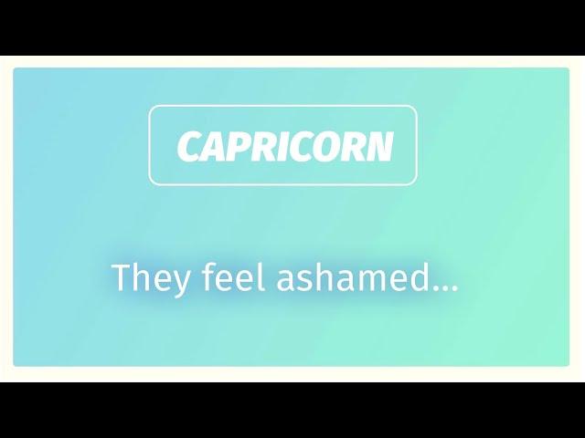 CAPRICORN - They feel ashamed… (APRIL MIDMONTH, Tarot Reading)