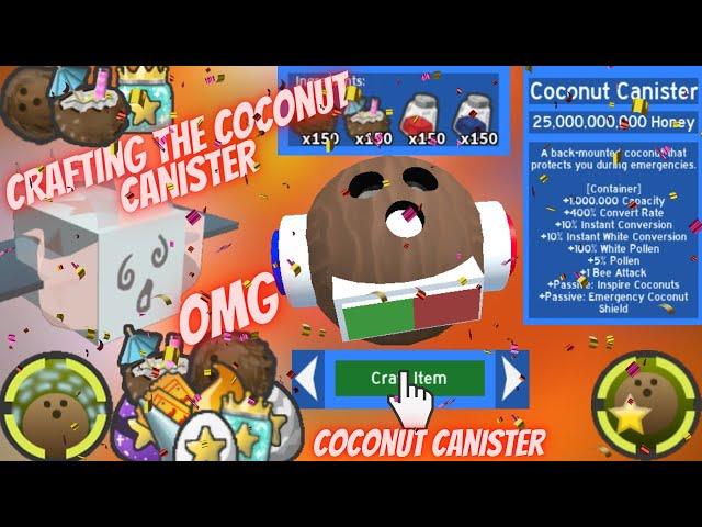 Crafting The Coconut Canister +   Supreme Sprout  (Bee Swarm Simulator) (Roblox)