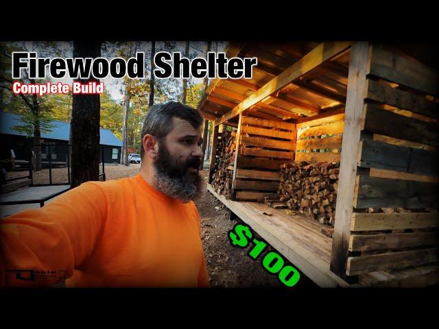 $100 Firewood Shed Complete Build - Keep Wood DRY