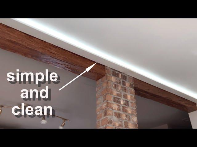 How to Make a Simple Modern CROWN MOLDING WITH LED LIGHTS