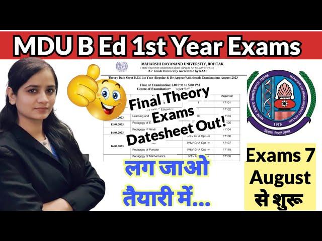 mdu b.ed exam date 2023|mdu b.ed 1st year exam date 2023|mdu date sheet 2023 #mdu #mdudatesheet