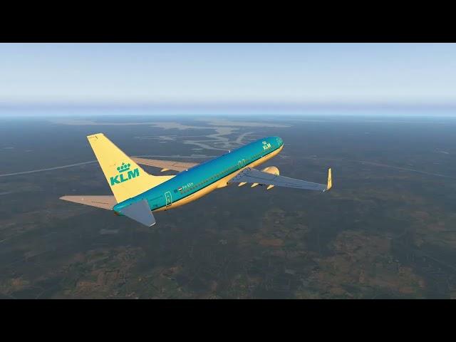 X-Plane 11 | KLM Boeing 737-800 | Brussels to Rotterdam Flight | Thrustmaster T-Flight Hotas 4