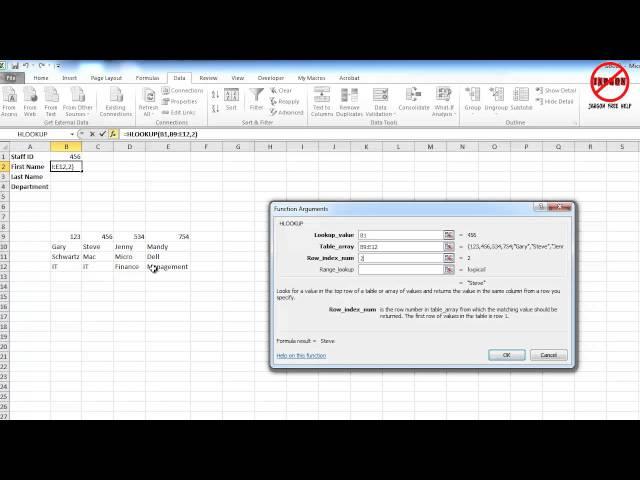 Excel: How to Use the HLOOKUP Function