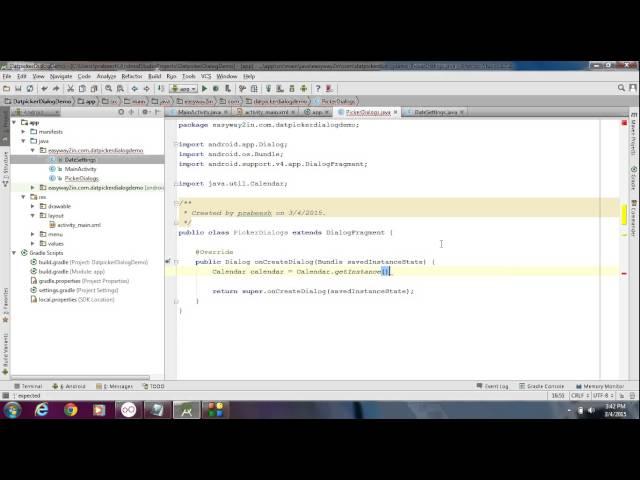 Android Studio Tutorial - 21 - Creating a Date Picker