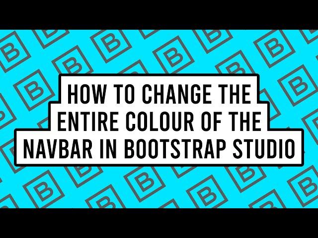 How to Change the Entire Colour of the Navbar in Bootstrap Studio