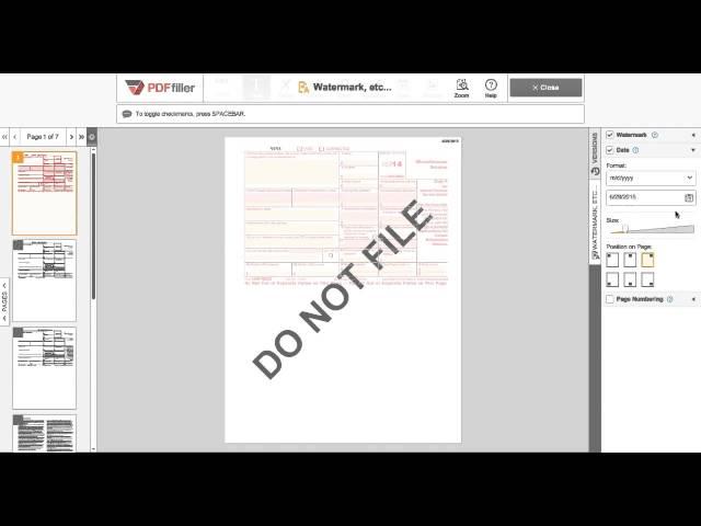 How to Add a Watermark, Date, and Page Numbers to a Document with PDFfiller