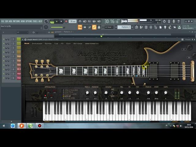 FL studio 20 with vst ample metal eclipse 2