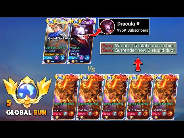 YUZUKE + DRACULA vs 5 GLOBAL SUN Trashtalker | 2 Alucard God Vs 15x Sun Combine (Who Win?)