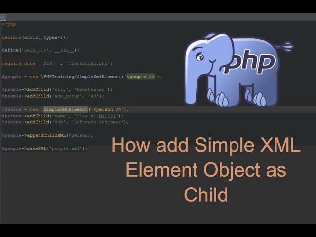 How to add simple xml element object as a child to other xml object in PHP | PHP Tutorial