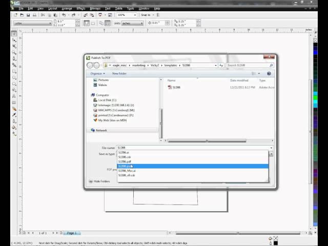 Saving pdf Files in CorelDRAW Tutorial -