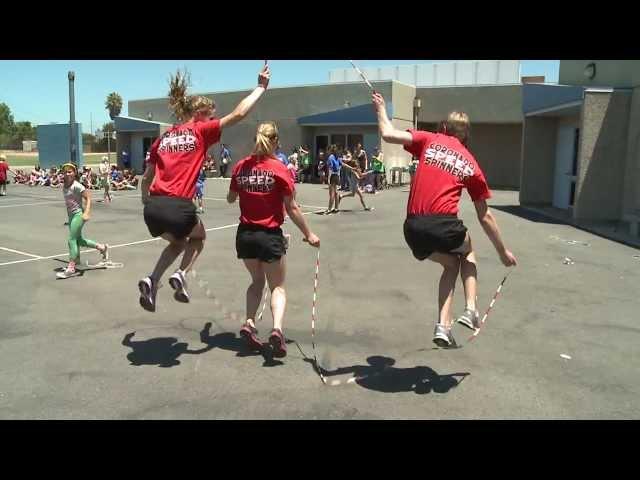 Jumproping is a sport. Jumping rope with the Beeson Triplets.