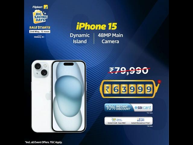 Crazy Deal on iPhone 15- Flipkart Big Saving Days