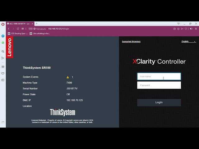 1 - How connect to Lenovo SR590 server remotely via the management port of the server