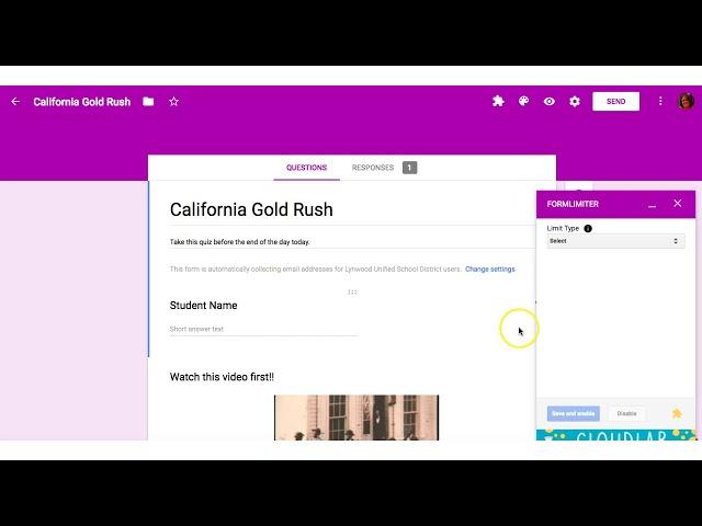 Google Forms: Form Limiter Add-on (Auto shut off by time)