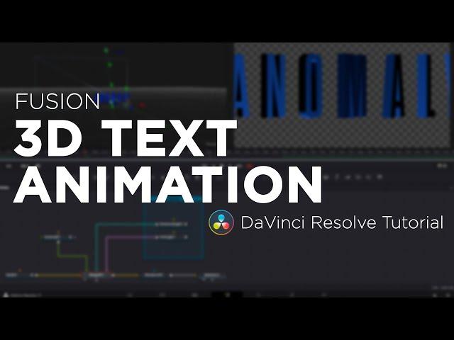 Davinci Resolve Fusion Tutorial Basic 3D Text