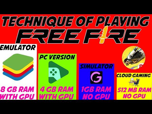 Different Technique Of Playing Free Fire In Pc | How to Play Free Fire in Pc With Different Method