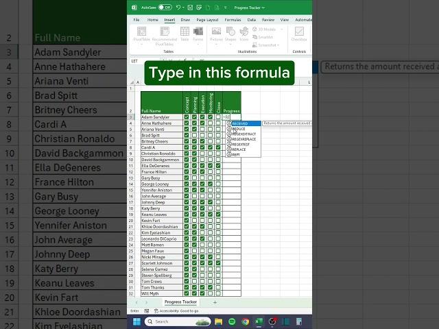 Progress Tracker in Excel‼️ #excel